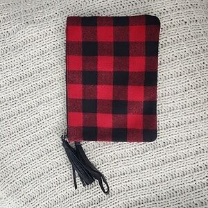 J. Jill Black and Red Buffalo Plaid Check Clutch Bag